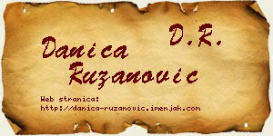Danica Ružanović vizit kartica